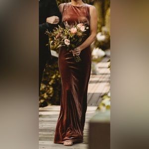 Cleo Style Dusty Rose Velvet Dress Revelry Size 4